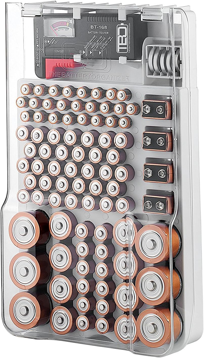 Battery Organizer Case - Battery Storage Organizer and Case with tester