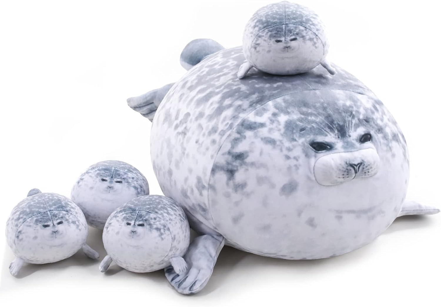 Chubby Blob Seal Pillow - with 4 Baby Seal
