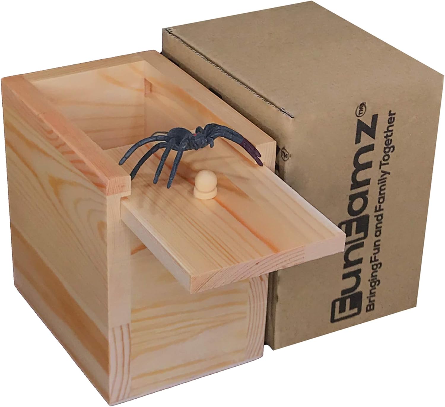 The Original Spider Prank Box - Funny Wooden Box Toy Prank