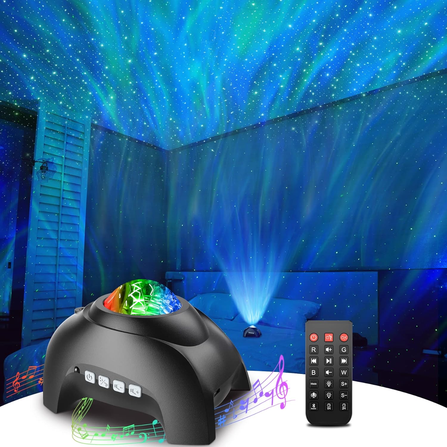 Rossetta Star Galaxy Projector - Bluetooth Speaker and White Noise Projector