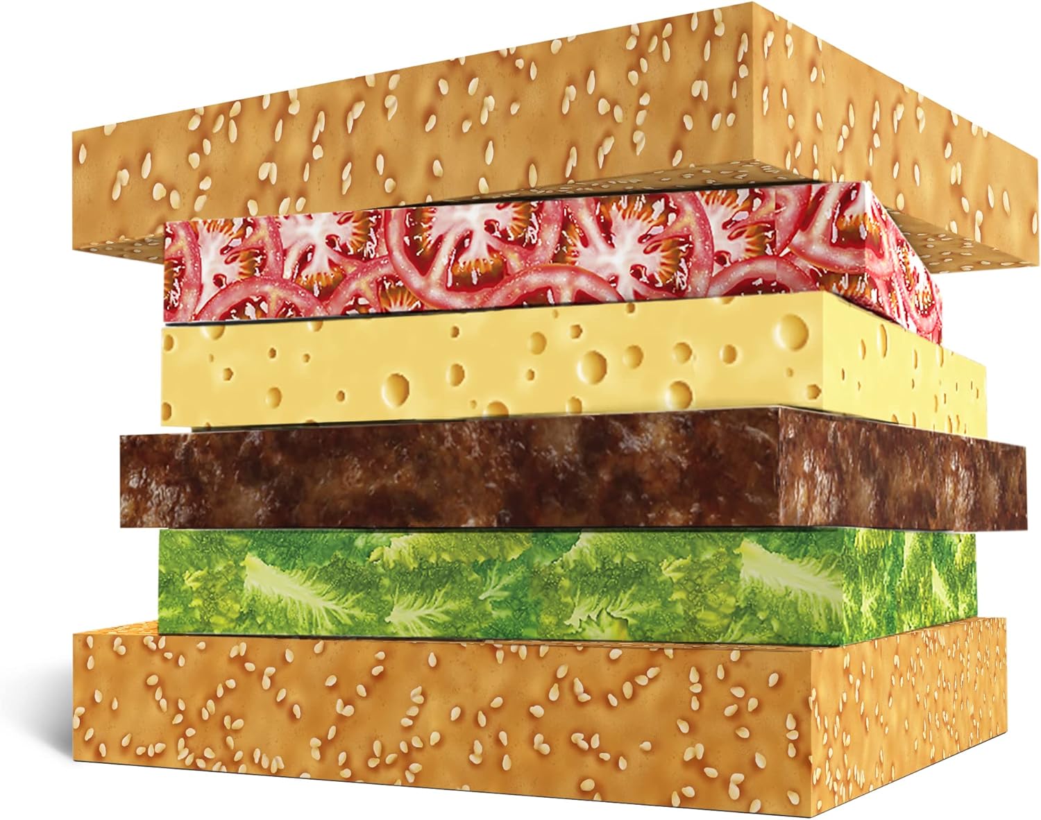 Burger Wrapping Paper Set - 6 Sheets of Gift Wrap