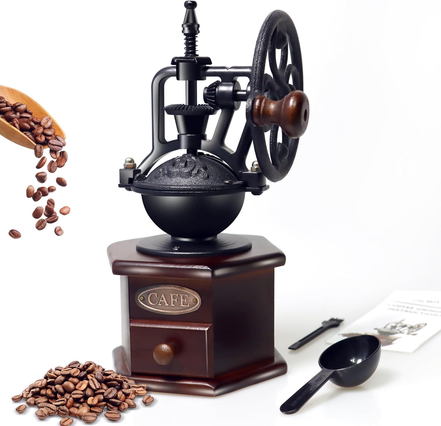 Manual Wooden vintage Coffee Grinder - Antique Coffee Mill