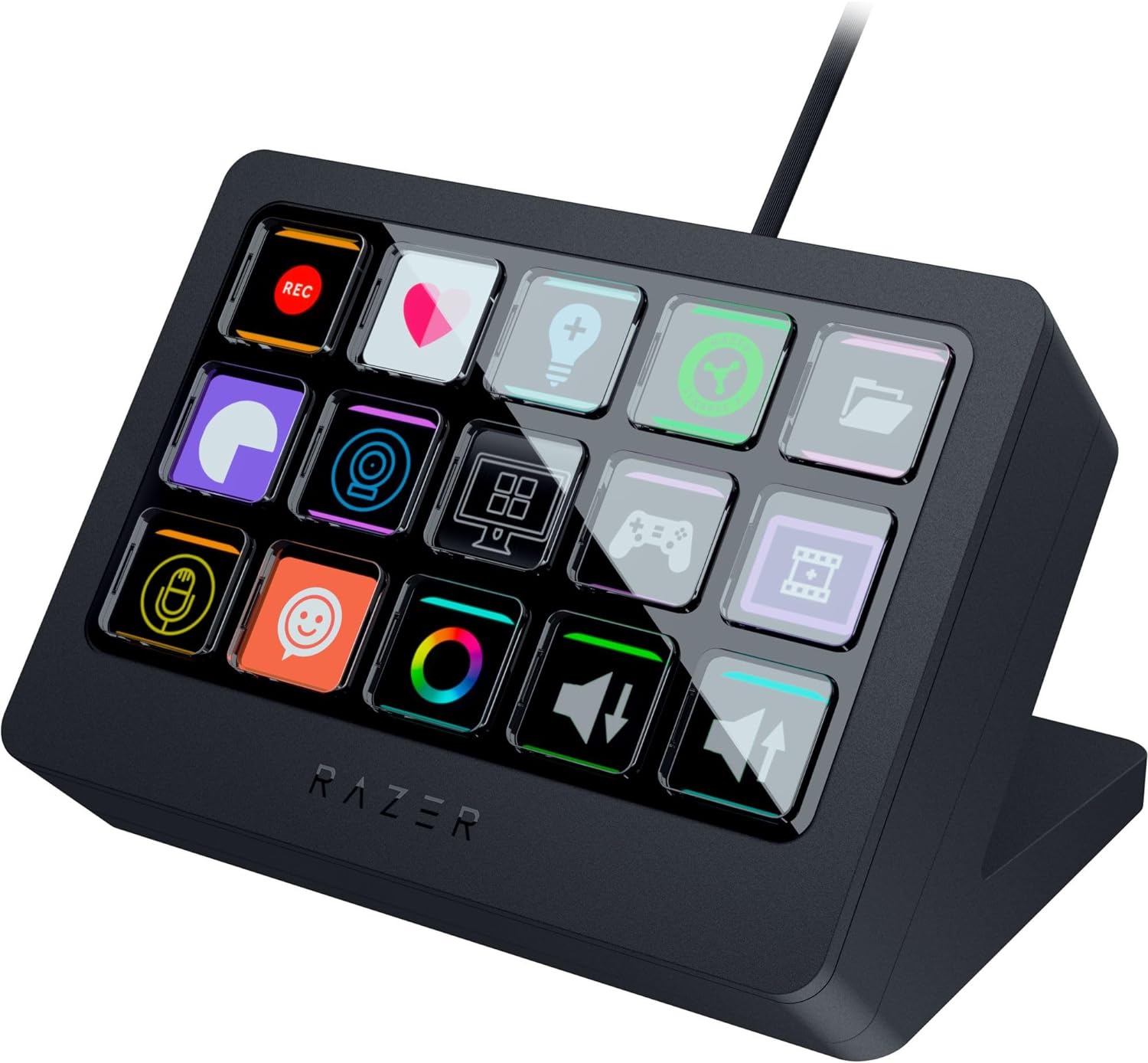Razer Stream Controller - All-in-One Keypad for Streaming 15 Switchblade Buttons